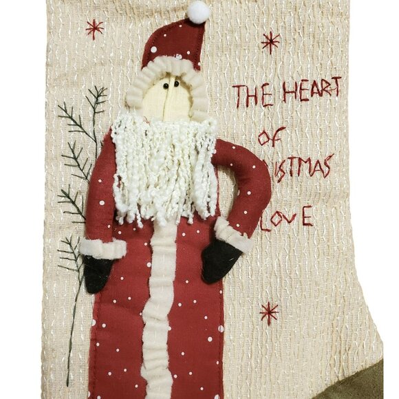 2 Dan Dee Christmas Stockings Santa Claus & Snowman Country Folk Art 17.5" New - Picture 7 of 11